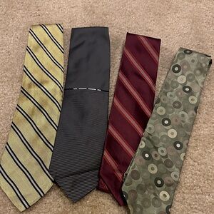 Lot of 4 Designer Silk Ties – Murano, Cremieux, Claiborne